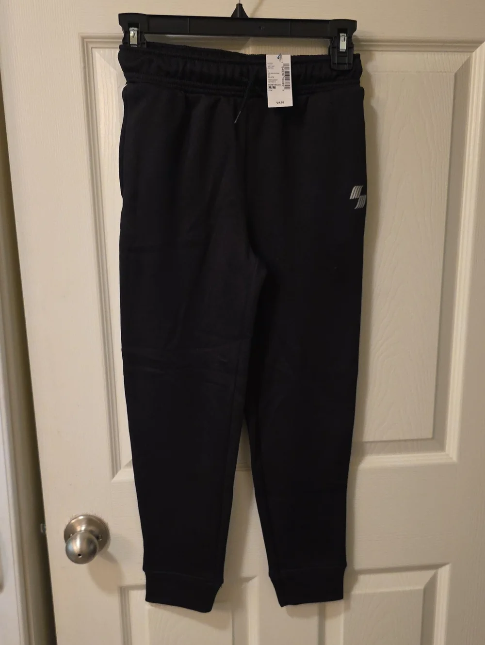 Kids Black Jogger Sweatpants with Reflective Accent